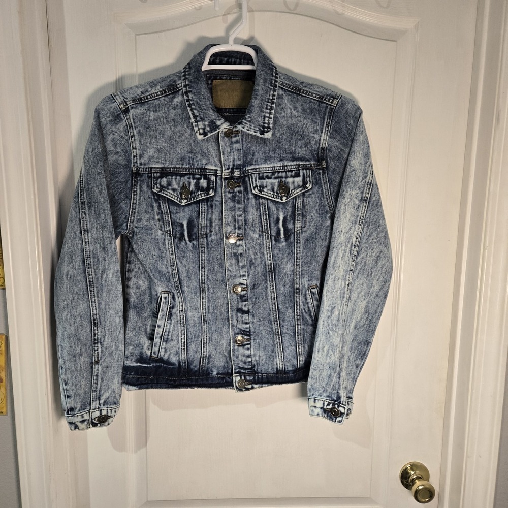 Carbon Distressed Denim Jacket Size Small Men Length 25 Chest 36  Unisex ...